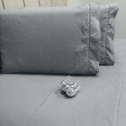 Jogo De Lençol Cama Queen 400 Fios Ponto Palito Prata 4 Peças