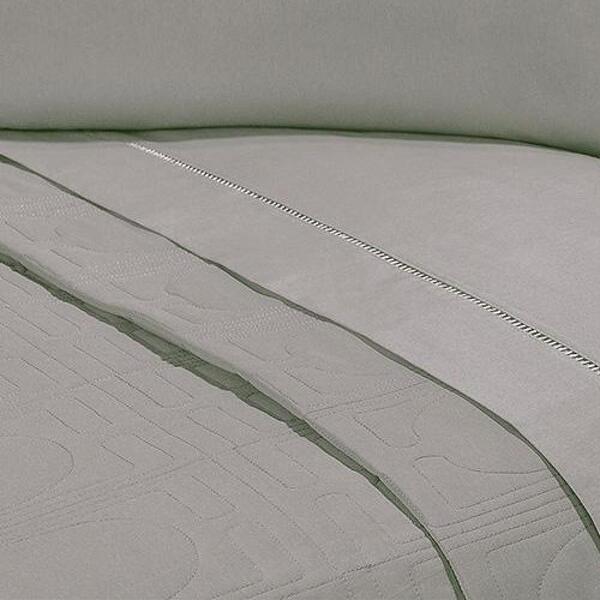 Jogo De Lençol Cama Viúva Percal 400 Fios Cinza