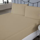 Jogo De Lençol Casal 140 Fios Ponto Palito Caqui Valle Enxova