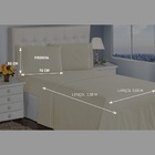 Jogo De Lençol Casal 400 Fios 3 Peças Bege Ponto Palito Casa