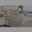 Jogo De Lençol Casal 400 Fios 3 Peças Marfim Ponto Palito Cas