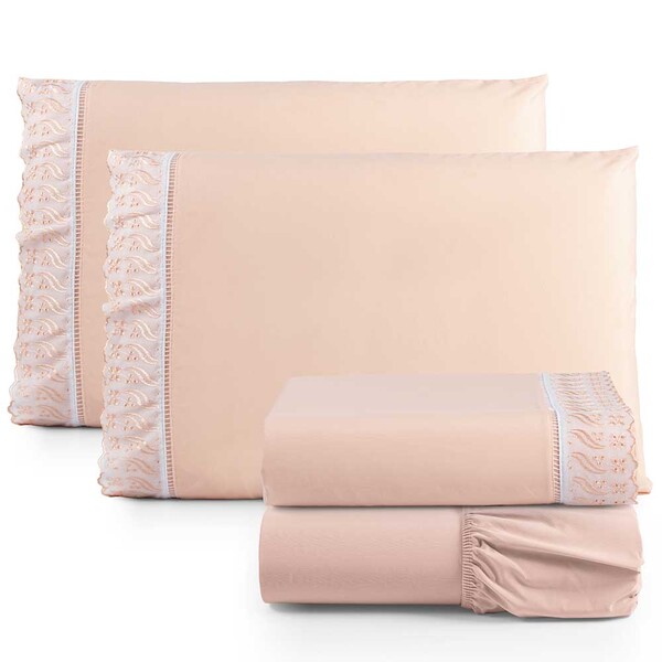 Jogo De Lençol Casal 4 Peças Basic Percal 180 Fios Lese Borda