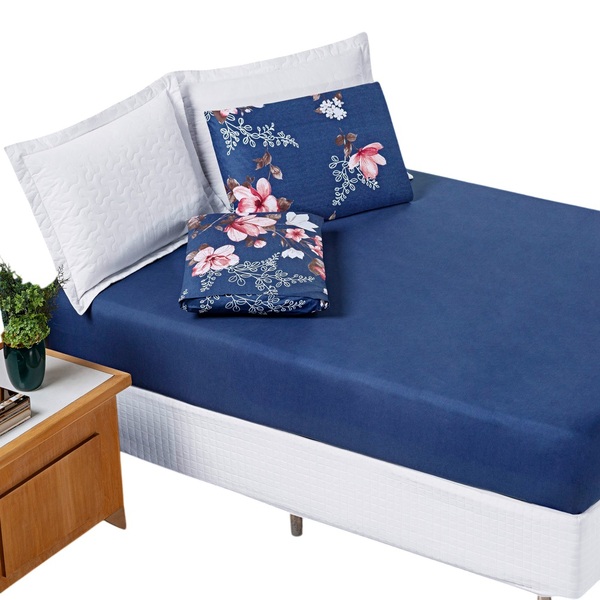 Jogo De Lençol Casal Alycia Micropercal 3pç 100% Poliéster -