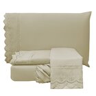 Jogo De Lençol Casal Bordado Ingles Lauren Micropercal 300 Fi