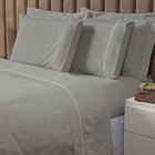 Jogo De Lençol Casal Liso 3 Peças Com Ponto Palito Percal 160