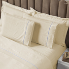 Jogo De Lençol Casal Liso 3 Peças Com Ponto Palito Percal 160