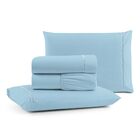 Jogo De Lençol Casal Mirante 4 Peças - Azul - 100% Algodão