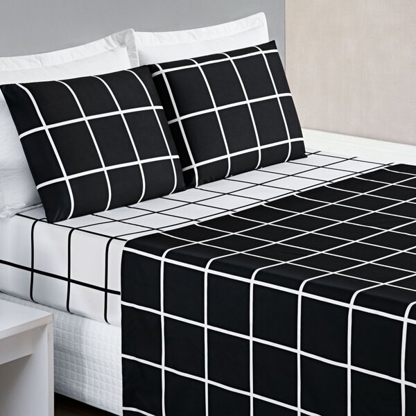 Jogo De Lençol Casal Padrão Austin Micropercal 200 Fios - 4 P