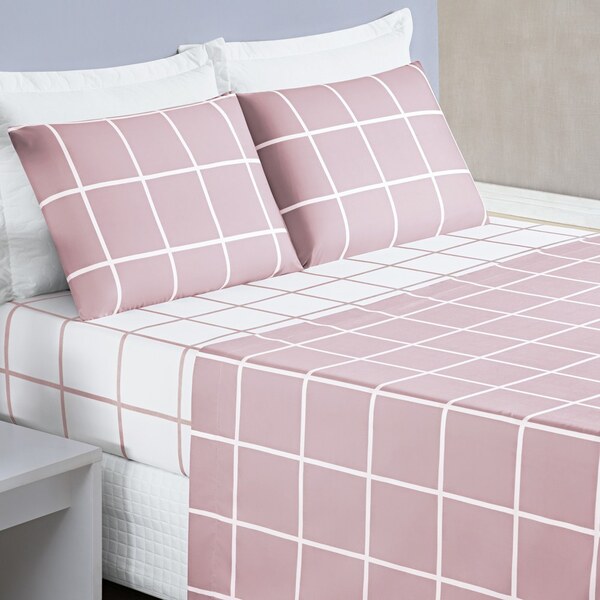 Jogo De Lençol Casal Padrão Austin Micropercal 200 Fios - 4 P