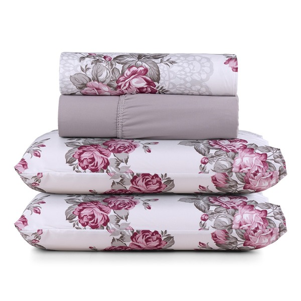 Jogo De Lençol Casal Padrão Avere Micropercal 200 Fios 4 Peça