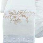 Jogo De Lençol Casal Padrão Bordado 3 Peças - Branco