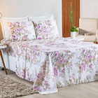 Jogo De Lençol Casal Padrão Essencial 4 Peças - Floral Azul