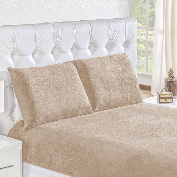 Jogo De Lençol Casal Padrão Fascinio 3 Peças - Cáqui - 100% P