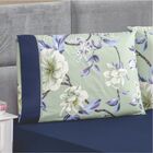 Jogo De Lençol Casal Padrão Naturallys 3 Peças - Flower Verde