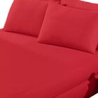 Jogo De Lençol Casal Queen Liso 3pçs C/elástico Vermelho