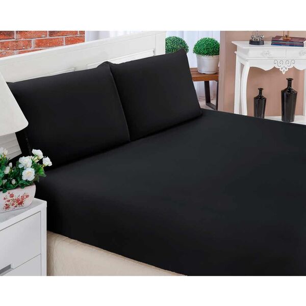 Jogo De Lençol Casal Queen Liso Pati 03 Peças Tecido Microfib