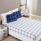 Jogo De Lençol Casal Square 3pç 100% Poliéster - Azul Marinho