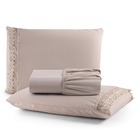 Jogo De Lençol Casal Suavitec Com Grippir 3 Peças - Avelã - 1