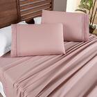 Jogo De Lençol Casal Yara Bordado 4pç 100% Poliéster - Rosa