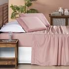 Jogo De Lençol Casal Yara Bordado 4pç 100% Poliéster - Rosa