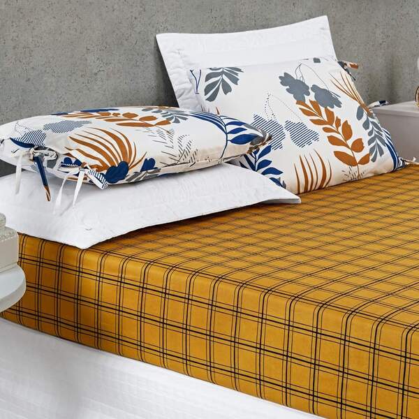 Jogo De Lençol Casal Yasmin Micropercal 3 Peças Leav