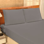 Jogo De Lençol Cinza Solteiro Microfibra 2 Peças