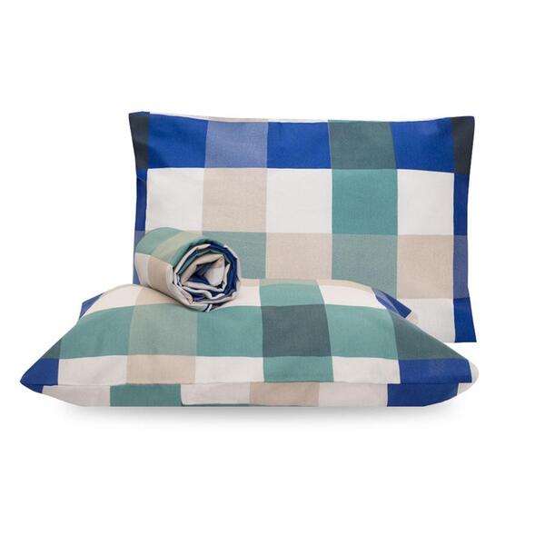 Jogo De Lençol Classic 3 Peças Queen Xadrez Aqua