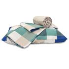 Jogo De Lençol Classic Solteiro 3 Peças Xadrez Aqua