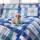 Jogo De Lençol Classic Solteiro 3 Peças Xadrez Aqua