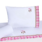 Jogo De Lençol De Berço 100% Algodão Conforto Carrossel Rosa