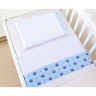 Jogo De Lençol De Berço Americano Menino Azul Coroa De Malha