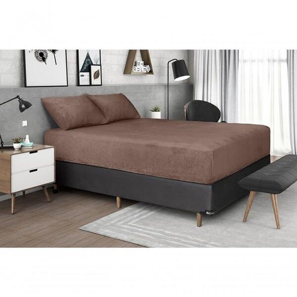 Jogo De Lençol De Plush 3 Peças Queen Avelã Quentinho