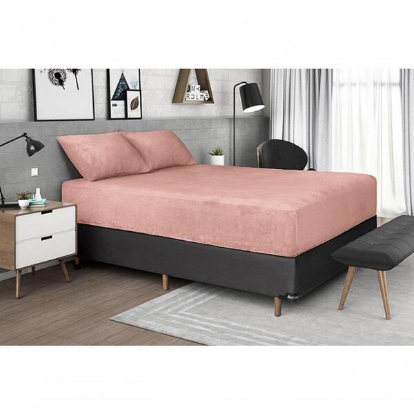 Jogo De Lençol De Plush 3 Peças Queen Rosa Chá Quentinho