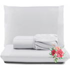 Jogo De Lençol Dia A Dia Queen 3 Peças Barato - Branco - 100%