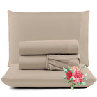 Jogo De Lençol Dia A Dia Queen 4 Peças Barato - Avelã - 100%