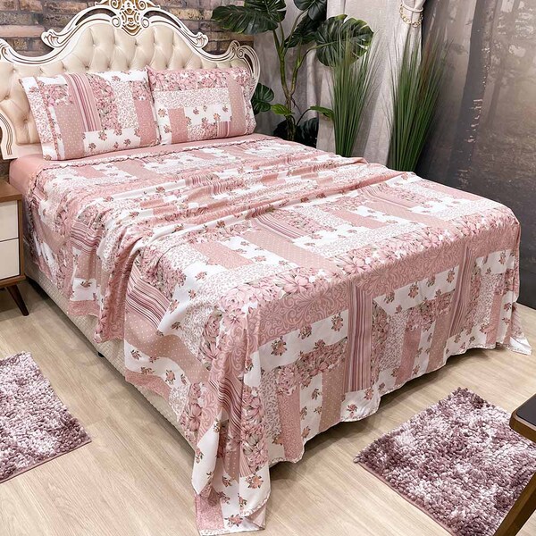 Jogo De Lençol Dubai Queen 4 Peças Estampado Micropercal 200