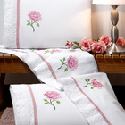 Jogo De Lençol Ella Percal 200 Fios Queen 4 Peças Rosê Algodã