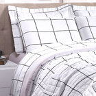 Jogo De Lençol Estampado Casal Padrão Grid 4 Peças 160 Fios