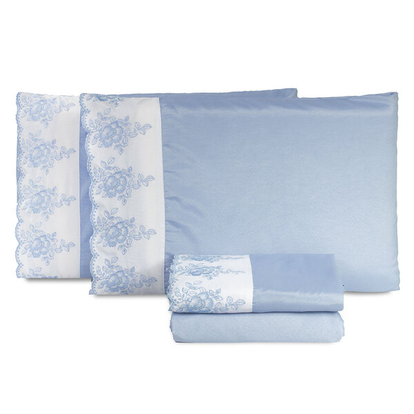 Jogo De Lençol Florença Casal Padrão 4 Peças 160 Fios Renda B