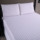 Jogo De Lençol Grid Quadriculado 3 Peças Queen 80% Algodão /