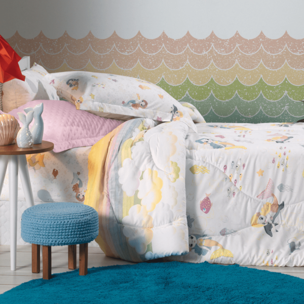 Jogo De Lençol Infantil 2 Peças Altenburg Mundo Kids Acetinad