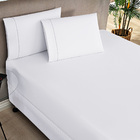 Jogo De Lençol Kiev Queen Ponto Palito 3 Peças Barato - Branc