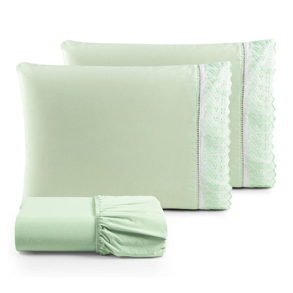 Jogo De Lençol King 3 Peças Basic Percal 180 Fios Lese Bordad