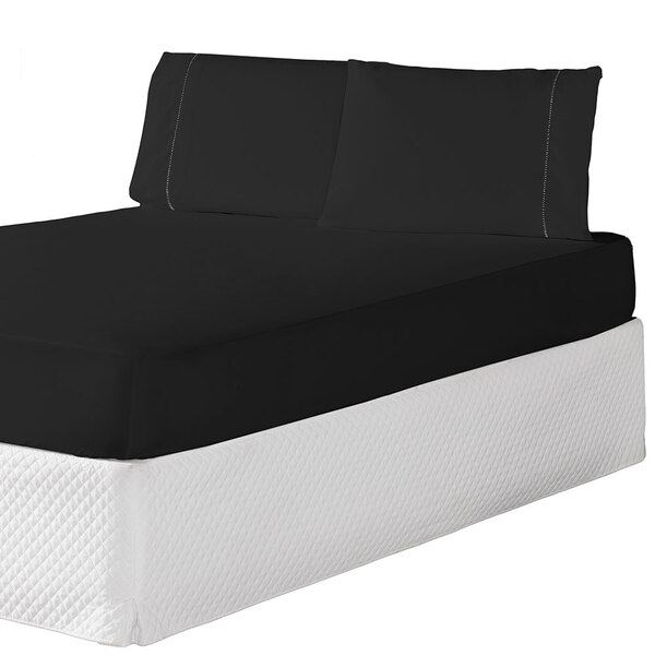 Jogo De Lençol King 3 Peças Percal 200 Fios Com Elástico Preto