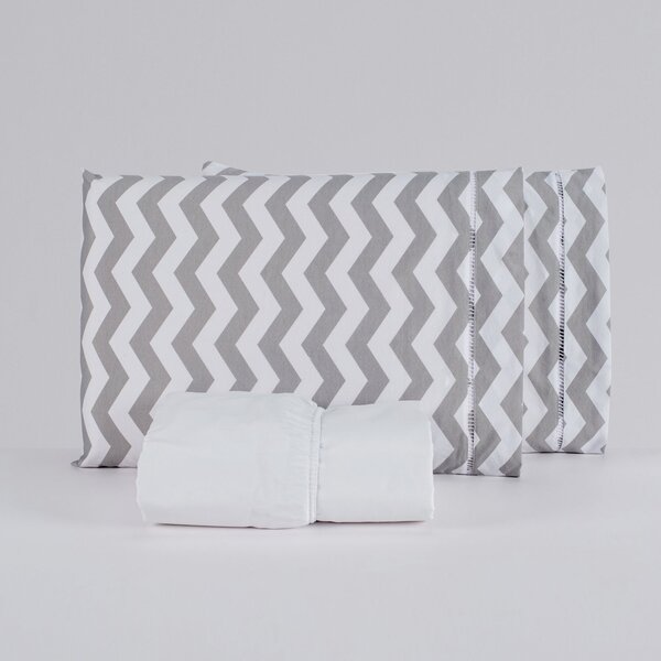 Jogo De Lençol King 3 Peças Percal Algodão 180 Fios Chevron C