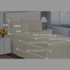 Jogo De Lençol King 400 Fios 4 Peças Bege Ponto Palito Casa D