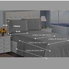 Jogo De Lençol King 400 Fios 4 Peças Prata Ponto Palito Casa