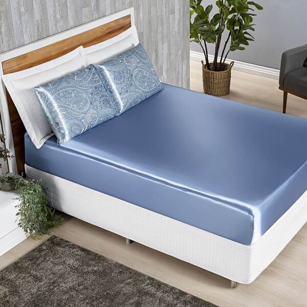 Jogo De Lençol King Alya Cetim 3 Peças - Serenity