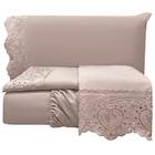 Jogo De Lençol King Bordado Ingles 300 Fios Nupcias 4 Peças -