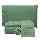 Jogo De Lençol King Bordado Ingles Lauren Micropercal 300 Fio